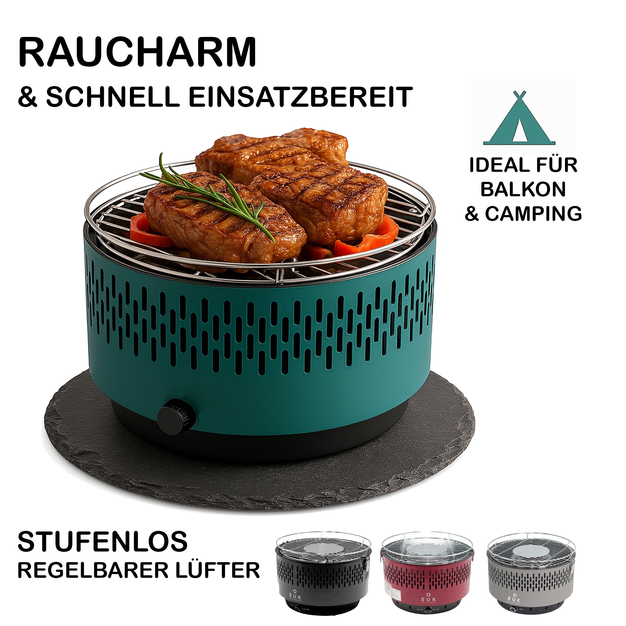 Stolní gril petrolejový s aktivním větráním