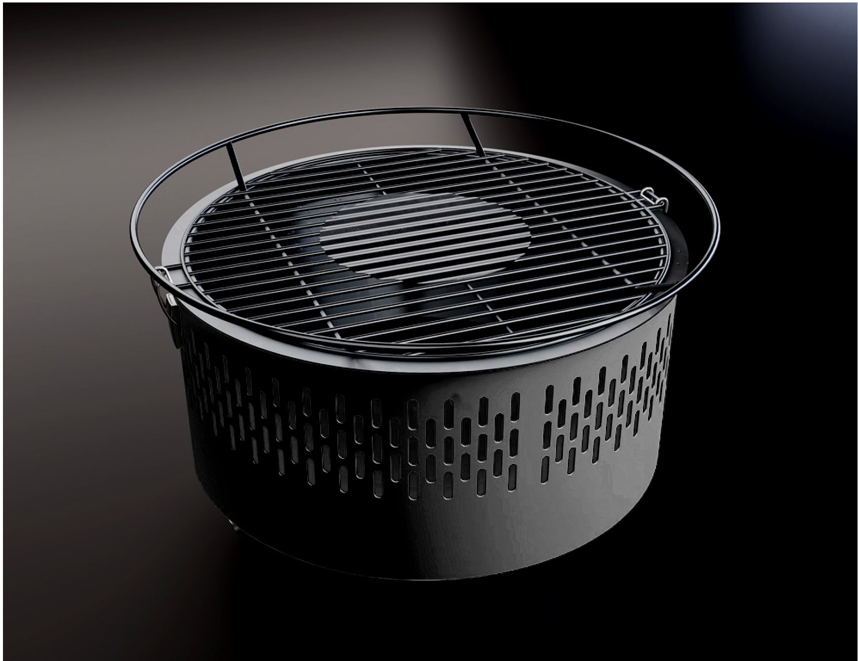 Stolní gril černý s aktivním větráním