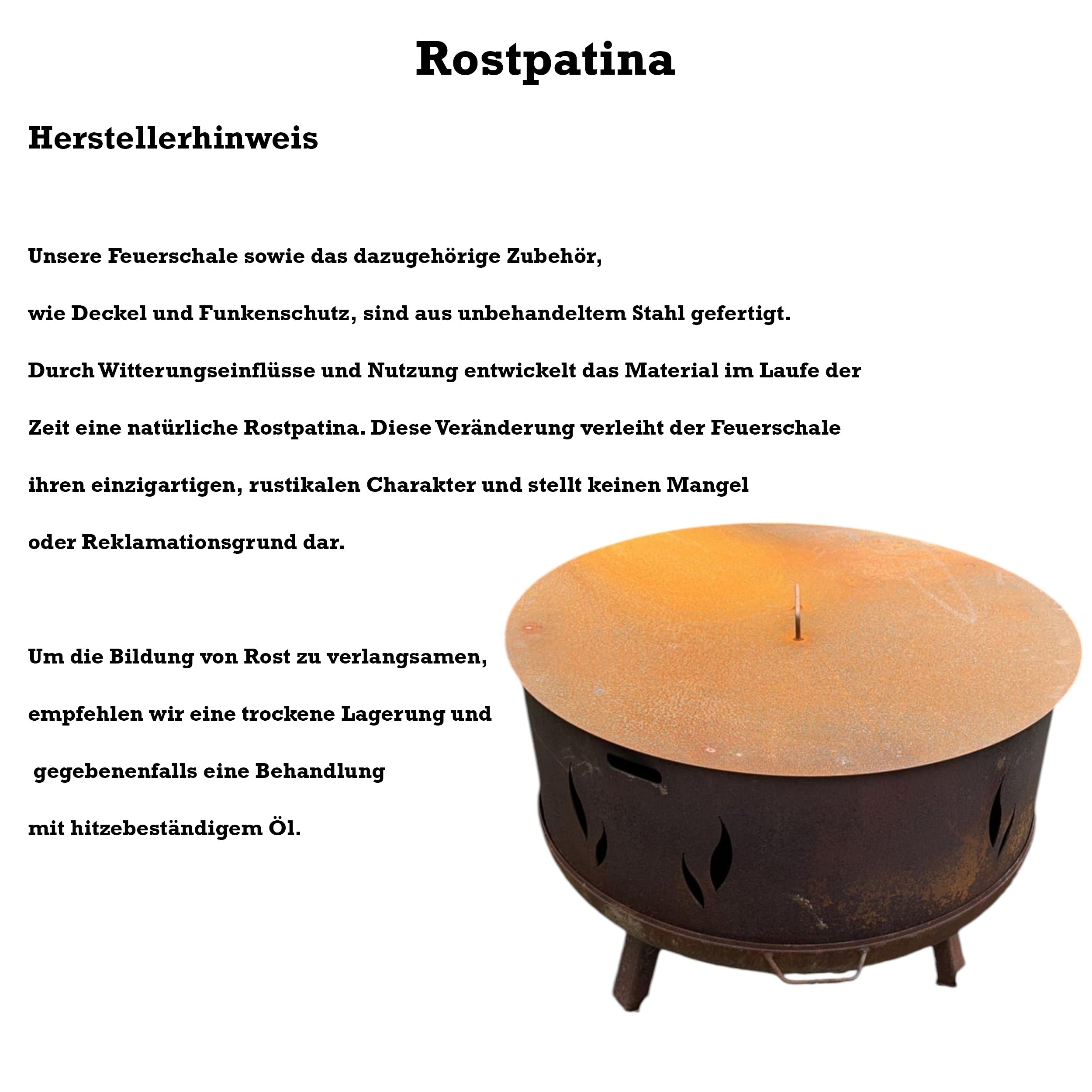 Poklop pro ohniště o průměru 100 cm