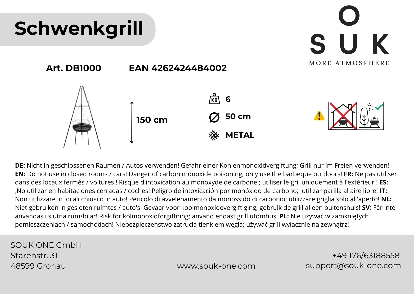 Závěsný gril s ohniště