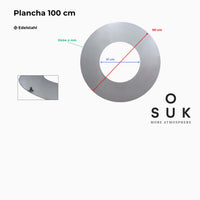 Nerezová grilovací deska kulatá pro ohniště o průměru 100 cm