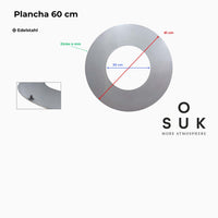 Nerezová grilovací deska kulatá pro ohniště o průměru 60 cm