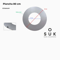 Nerezová grilovací deska kulatá pro ohniště o průměru 80 cm