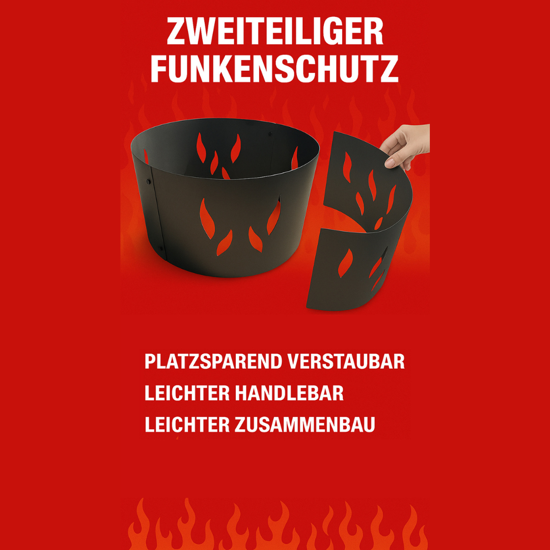 Dvoudílný kryt proti jiskrám pro ohniště o průměru 80 cm