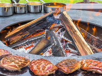 Nerezová grilovací deska kulatá pro ohniště o průměru 60 cm