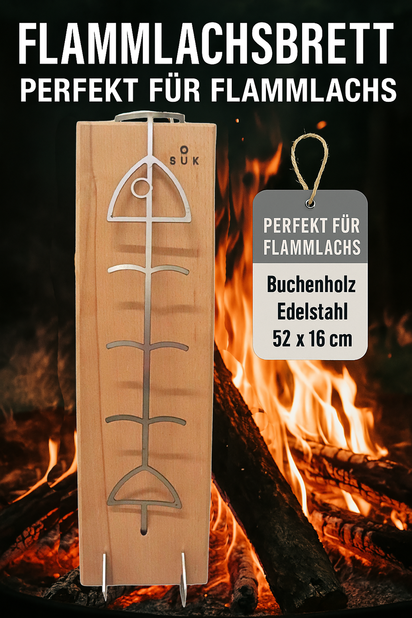 Dřevěné grilovací prkénko na rybu – 2 kusy