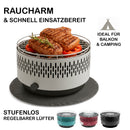 Stolní gril šedý s aktivním větráním