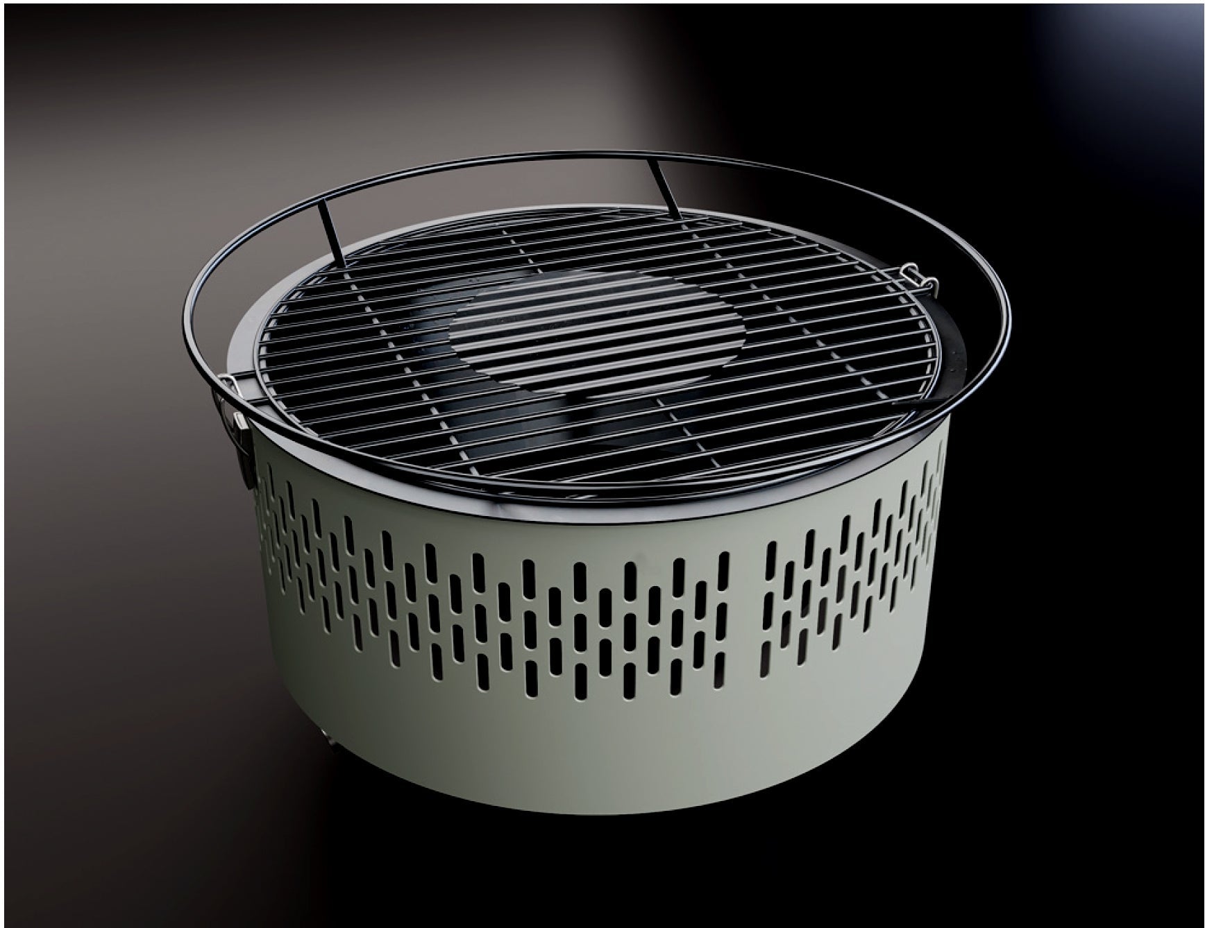 Stolní gril šedý s aktivním větráním