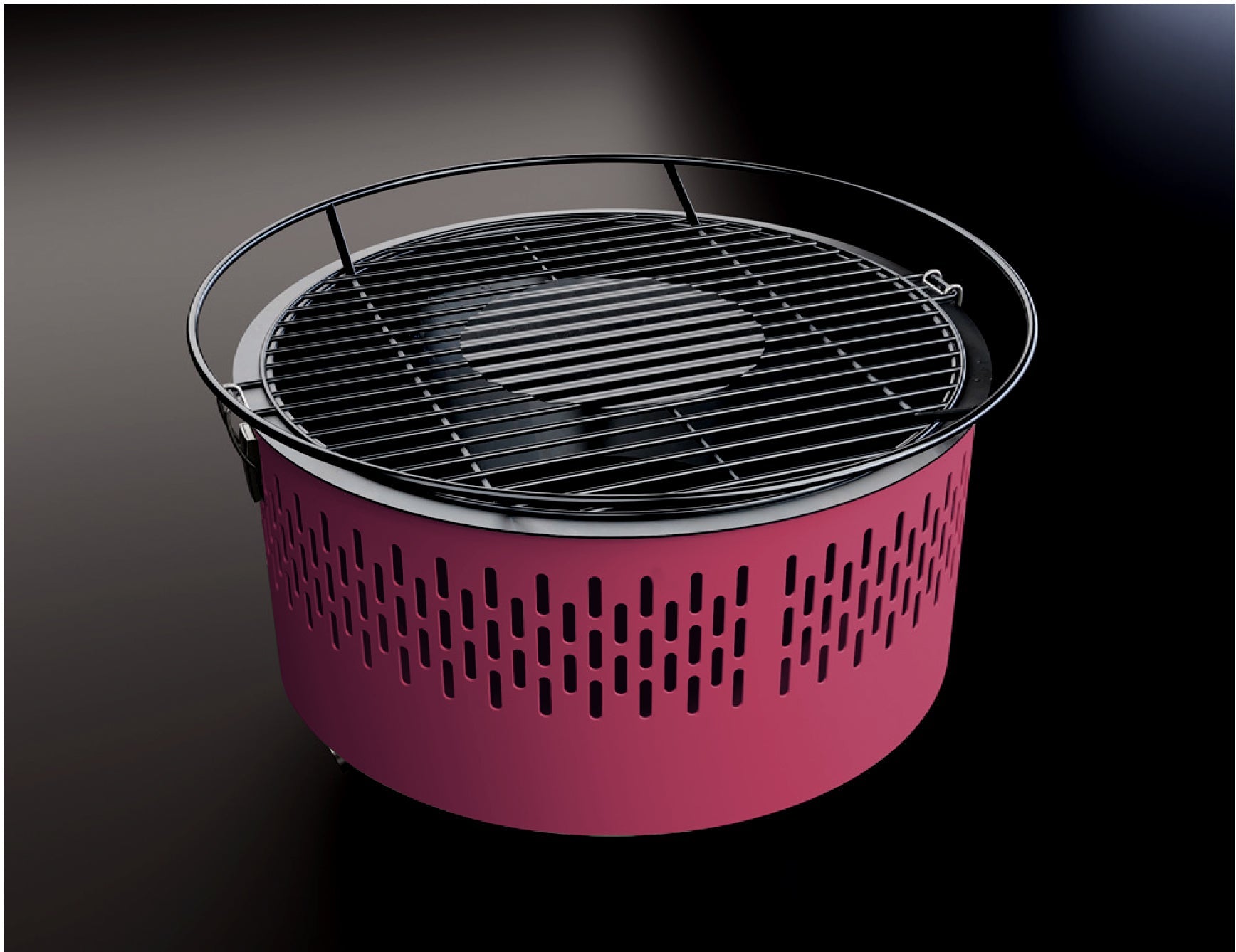 Stolní gril červený s aktivním větráním